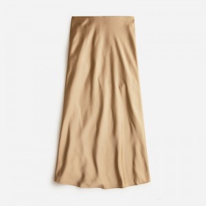 J.Crew Gwyneth slip skirt in floral luster charmeuse Camel Online | 81NTSCLDW