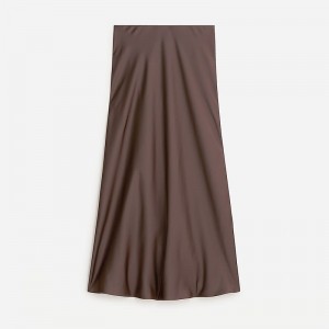 J.Crew Gwyneth slip skirt in floral luster charmeuse Deep Chocolate Outlet Online | 70GPVYBUA