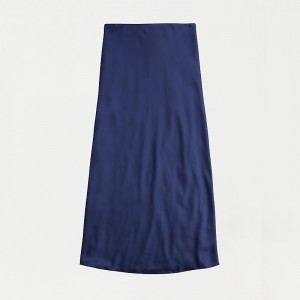 J.Crew Gwyneth slip skirt in floral luster charmeuse Navy Sale | 27JWGTSNU