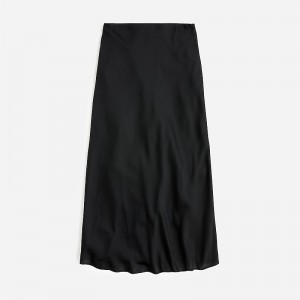 J.Crew Gwyneth slip skirt in floral luster charmeuse Black Clearance | 48JKXUFLV