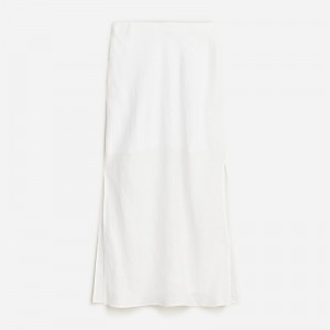 J.Crew Gwyneth slip skirt in striped linen White Outlet Online | 75NCHXERS