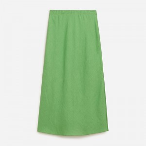 J.Crew Gwyneth slip skirt in striped linen Rustic Willow Sale | 23IWCXBAL