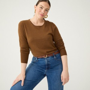 J.Crew Halle crewneck sweater Hthr Hickory Outlet Online | 76MPXHYLG