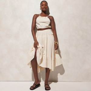 J.Crew Halter top and skirt set in airy gauze Warm Sesame Factory Promo | 61HYXAJIR