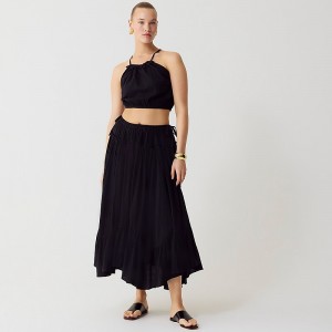 J.Crew Halter top and skirt set in airy gauze Black Factory Promo | 69PSOLKIN