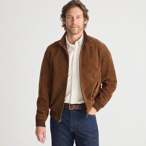 J.Crew Harrington jacket in Italian suede Aged Mahogany Online | 09DZFYLXW