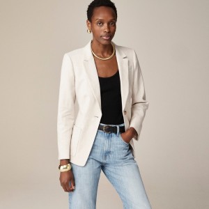 J.Crew Helena blazer in stretch linen blend Flax Ivory Outlet Online | 75CIJEMPY