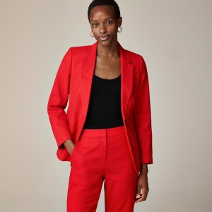 J.Crew Helena blazer in stretch linen blend Red Online | 08YENAVRD