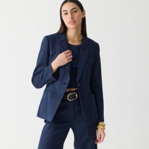 J.Crew Helena blazer in stretch linen blend Navy Sale | 27FIOERXZ