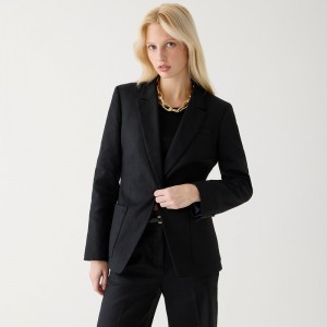 J.Crew Helena blazer in stretch linen blend Black Outlet Online | 70MNVQFHT