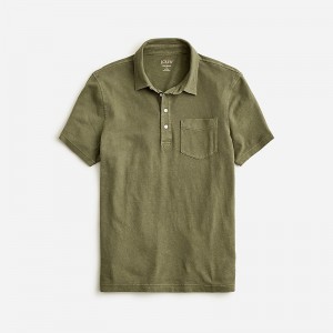 J.Crew Hemp-organic cotton blend polo shirt Loden Green USA | 13ICYWGOQ