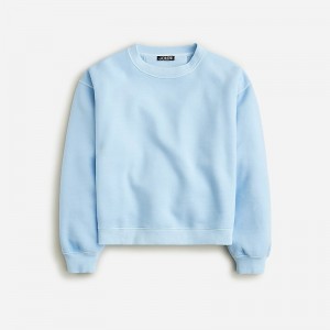 J.Crew Heritage fleece cropped sweatshirt Placid Sky Clearance | 36SGTUYNM