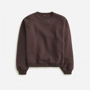 J.Crew Heritage fleece cropped sweatshirt Licorice Online | 07HMNICTO