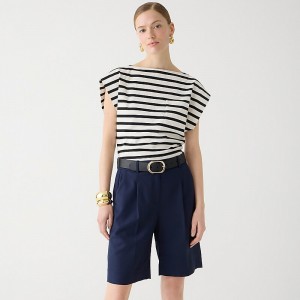 J.Crew High-rise trouser short in city twill Navy USA | 13BDJUFOV