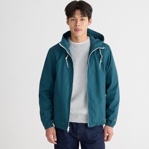 J.Crew Hooded surf jacket in cotton Deep Teal Factory Outlet | 50UJREFKH