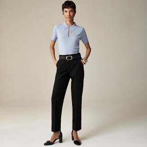 J.Crew Kate straight-leg pant in bi-stretch cotton blend Black Online | 81MSNRUOA