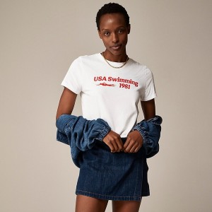 J.Crew Limited-edition USA Swimming® X J.Crew vintage jersey classic-fit crewneck T-shirt Usa Swimming Outlet | 93YIOAWPS