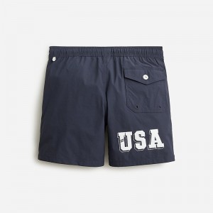 J.Crew Limited-edition USA Swimming® X J.Crew 6'' stretch swim trunk with ECONYL® nylon Navy Online | 05LDCMVOQ