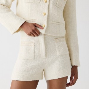 J.Crew Limited-edition patch-pocket suit short in tweed Natural Factory Outlet | 53XUDWIML