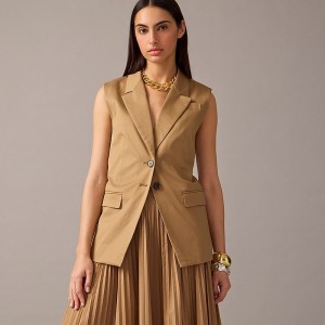 J.Crew Longer vest in lightweight chino Camel Sale | 27HLSXWJY