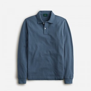 J.Crew Long-sleeve classic piqué polo shirt Shadow Blue Factory Promo | 67ABTNWIS