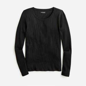 J.Crew Long-sleeve crewneck T-shirt vintage rib Black Outlet Online | 70SKXEHJR