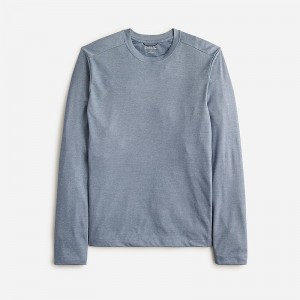 J.Crew Long-sleeve performance T-shirt with COOLMAX® technology Oxford Blue Outlet | 94YIAXRDN