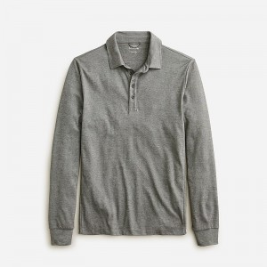 J.Crew Long-sleeve performance polo shirt with COOLMAX® technology Dark Carbon Factory Promo | 60RMCWKSJ