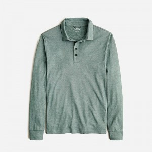 J.Crew Long-sleeve performance polo shirt with COOLMAX® technology Old Forest Outlet | 93UMGINYD