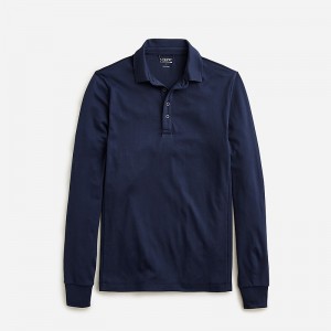 J.Crew Long-sleeve performance polo shirt with COOLMAX® technology Navy Online | 04REWKZBL