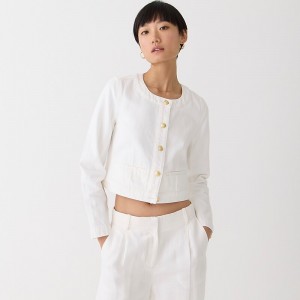 J.Crew Louisa lady jacket in white denim White Outlet | 97BAZYXLF