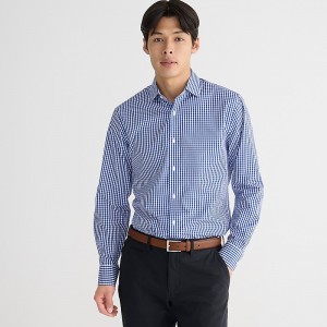 J.Crew Ludlow Premium fine cotton dress shirt Quincy Gingham Blue Whi Outlet Online | 73GNYPSIO