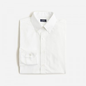 J.Crew Ludlow Premium fine cotton dress shirt with button-down collar White USA | 18MCDFKNP