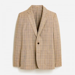 J.Crew Ludlow Slim-fit blazer in English cotton-wool blend Beige Multi Herringbon Factory Outlet | 59LZJNAMU