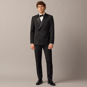 J.Crew Ludlow Slim-fit double-breasted tuxedo jacket in Italian wool Black Factory Outlet | 50UJRWTXH