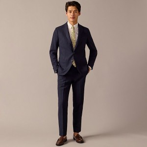 J.Crew Ludlow Slim-fit suit jacket in English wool Navy Mini Check Factory Promo | 61ODGFMAT