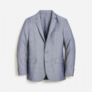 J.Crew Ludlow Slim-fit unstructured suit jacket in Irish cotton-linen blend Deep Water Sale | 28GDBZUSI