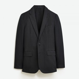 J.Crew Ludlow Slim-fit unstructured suit jacket in Irish cotton-linen blend Black Factory Outlet | 58SFRIAYG