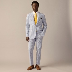 J.Crew Ludlow Slim-fit unstructured suit jacket in seersucker Navy White Factory Promo | 60ZLRNIKQ