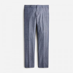 J.Crew Ludlow Slim-fit unstructured suit pant in Irish cotton-linen blend Deep Water USA | 17VHKABSX