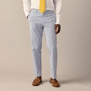 J.Crew Ludlow Slim-fit unstructured suit pant in seersucker Navy White Clearance | 36GTAZNXS