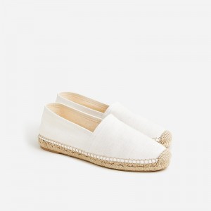 J.Crew Made-in-Spain espadrille flats in linen Ivory Outlet | 95FTZNQLY