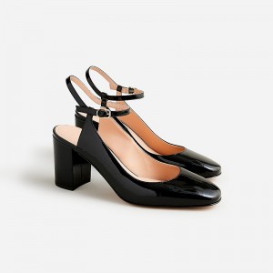 J.Crew Maisie ankle-strap heels in patent leather Black Sale | 27PRNWIBK