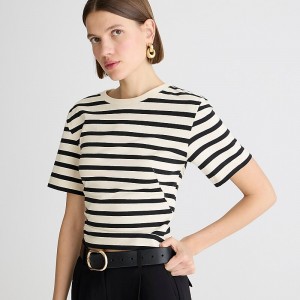 J.Crew Mariner cloth fitted-waist T-shirt Carter Stripe Clearance | 36TLBGCUD