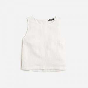 J.Crew Maxine button-back top in linen White Sale | 20ORXATVK