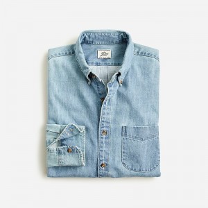 J.Crew Midweight denim workshirt Five Year Denim Wash Outlet | 98NUPLRKV