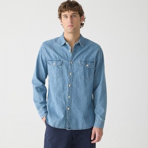 J.Crew Midweight denim workshirt Five Year Denim Wash USA | 16IBKHQEU