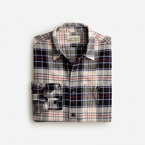 J.Crew Midweight flannel workshirt in regenerative cotton Dale Ivory Black Sale | 27UKHGJEY