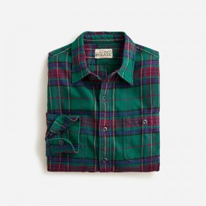 J.Crew Midweight flannel workshirt in regenerative cotton Jaxon Plaid Dk Green Mu Sale | 20IGFNMXB