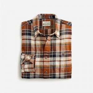 J.Crew Midweight flannel workshirt in regenerative cotton Easton Natural Brown Online | 03TJIBCDX